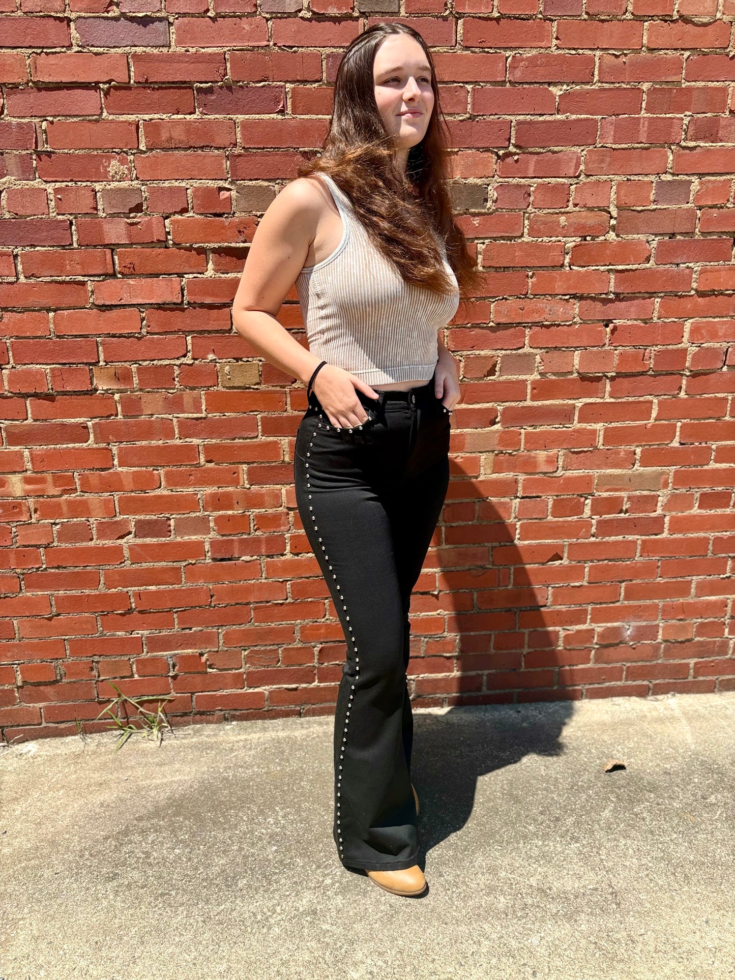 STUDDED BLACK JEANS