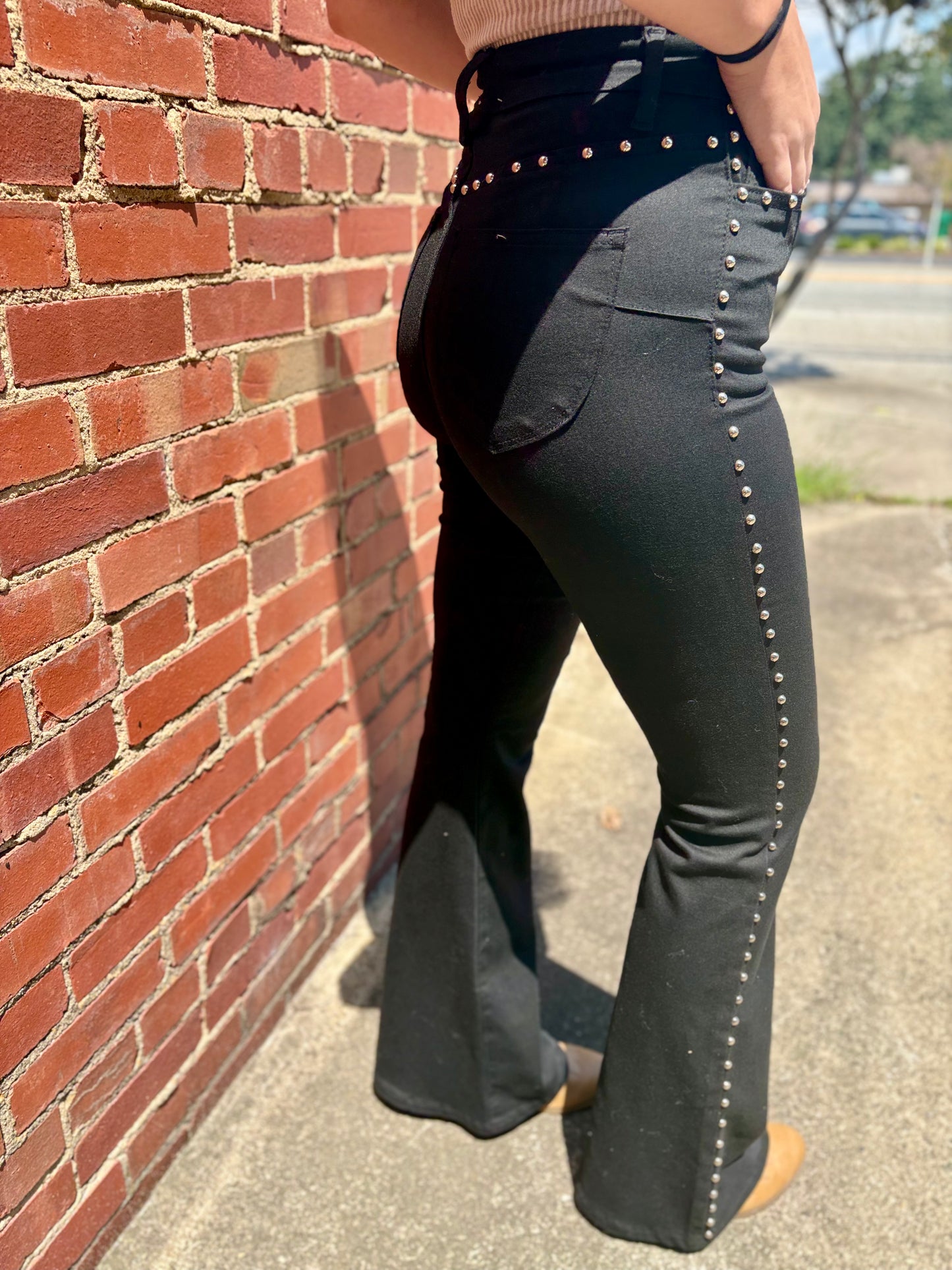 STUDDED BLACK JEANS