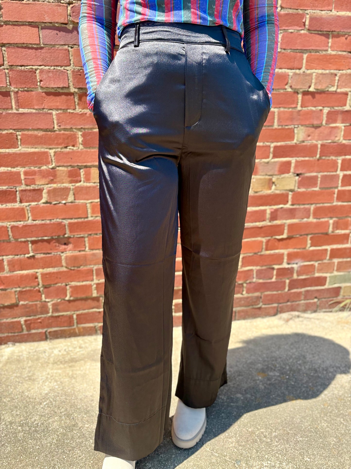 WIDE-LEG SATIN PANTS