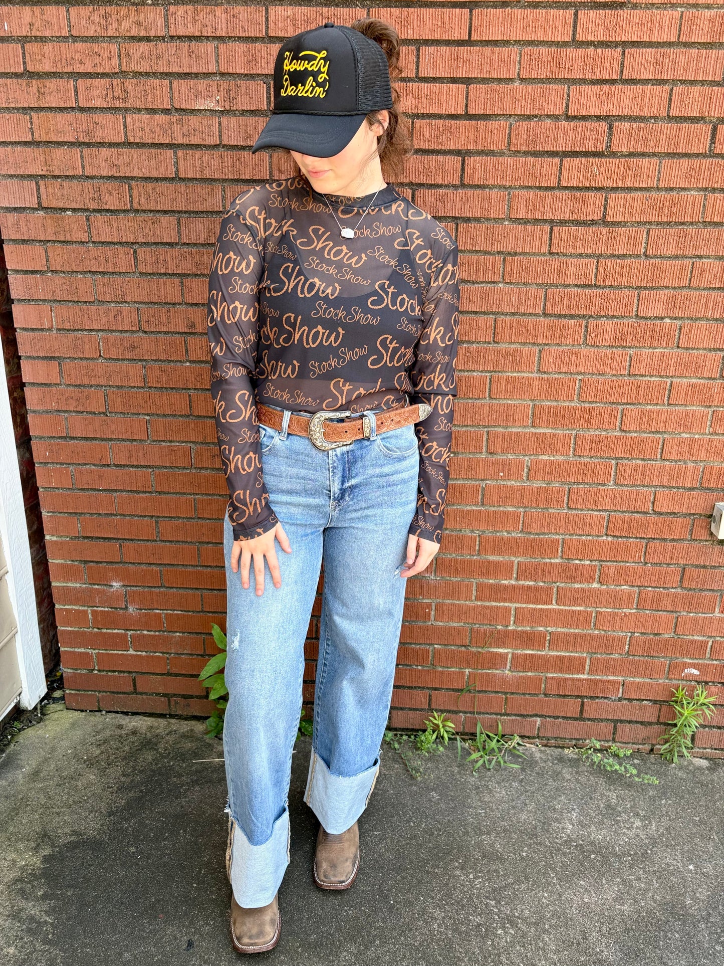 STOCK SHOW QUEEN MESH TOP