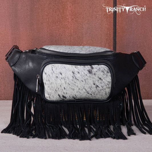 Trinity Ranch Genuine Hair-On Cowhide Fringe Belt Bag