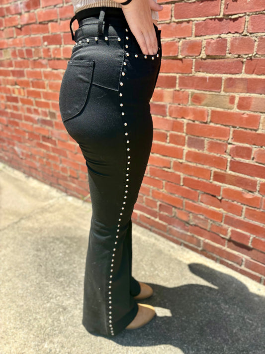 STUDDED BLACK JEANS