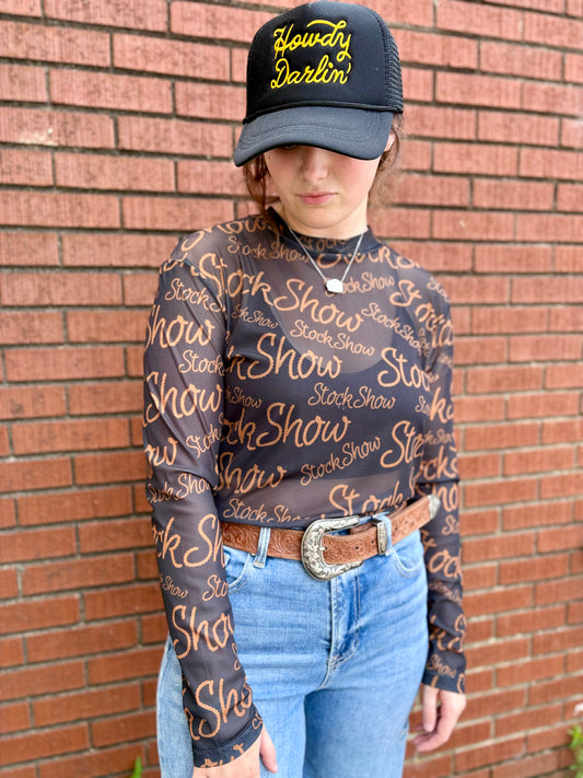 STOCK SHOW QUEEN MESH TOP