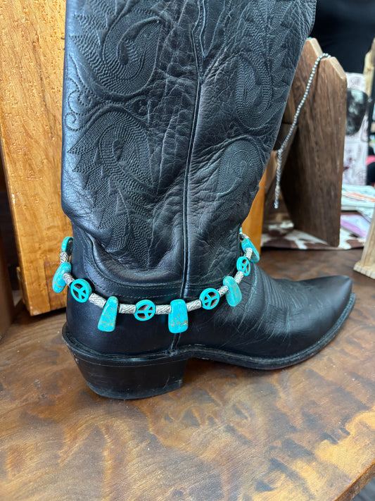 TURQUOISE PEACEKEEPER BOOT CUFF